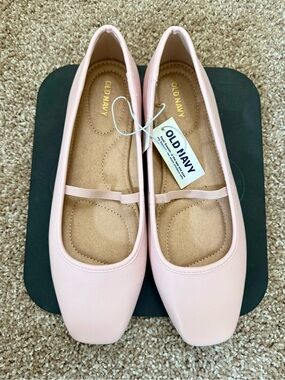Old Navy Light Pink Square-Toe Ballet Flats